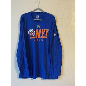 Men's 3XL NWOT New York Islanders Fanatics Authentic Pro Long Sleeve Shirt Blue‎
